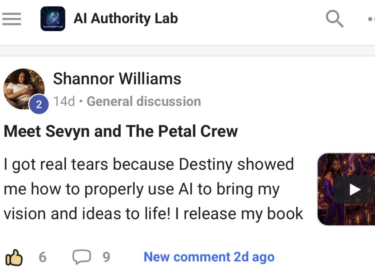Screenshot of original feedback from Shannor Williams